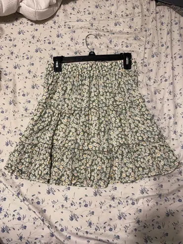 Green floral skirt 