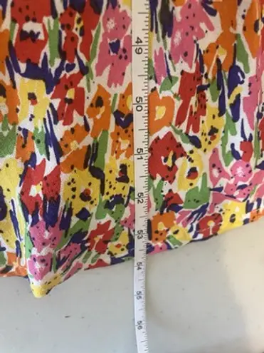 Rixo Floral Multi Color Bias Cut Midi V Neck Zipper Dress Size 6 Puff Sleeves Yellow