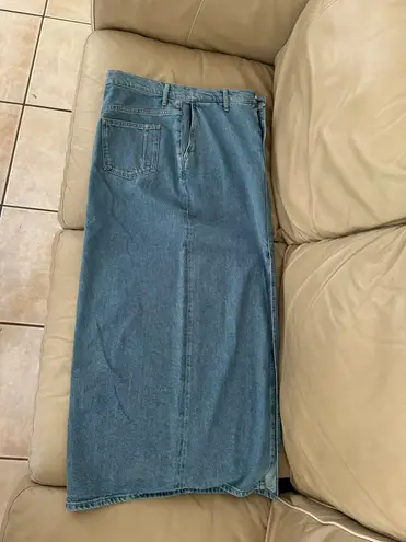 Derek Lam 10 Crosby Cotton High Rise Denim Maxi Skirt