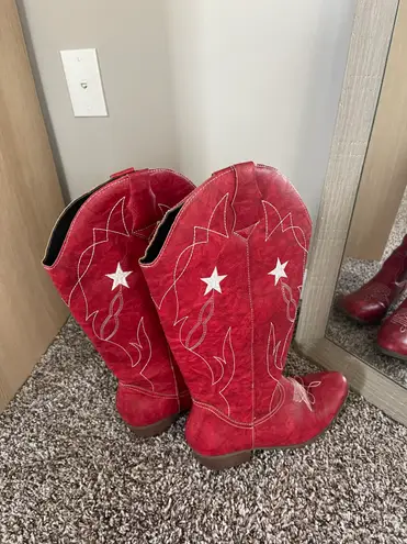 Red Cowboy Boots Size 10 - Image 2