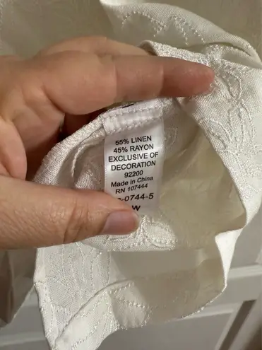 Jessica London Linen Rayon Embroidered Blouse NWOT Sz 16. 5002