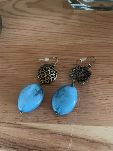 Dana Buchman Blue Wave Beaded Dangle Earrings