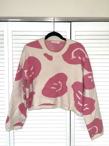 Moon & Maddison Moon & Madison Pink Smiley Face Sweater