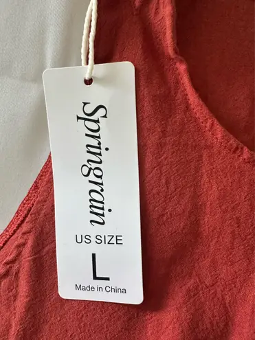 Springrain  burnt orange NWT women’s size large romper