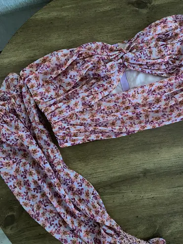 Amur Hilda Off-The-Shoulder Floral Print Crop Top