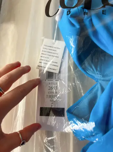 colors dress Colors 2693 Turquoise Blue Cut Out Formal/ Prom Dress