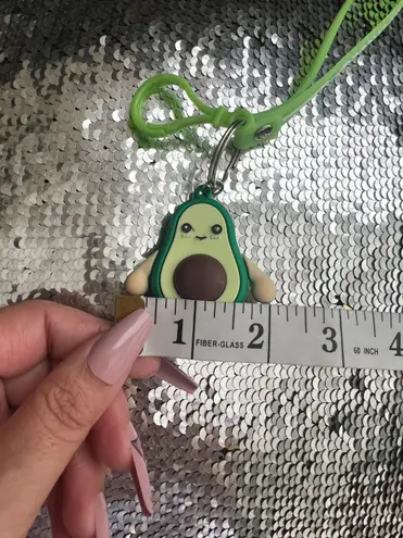 Silicone Avocado Charm Keychain Green for Purse Handbag Car Keys Decor Gift