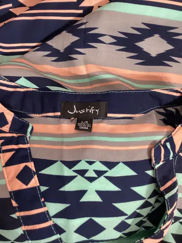 Justify Aztec Patterned Knee Length Dress Size Large