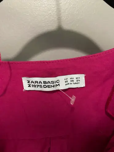 ZARA Pink Crossover Crop Top