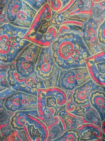 London Fog Vintage 90s Multicolor Paisley Rayon Midi Skirt 14
