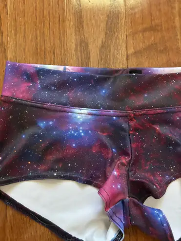 Blackmilk purple galaxy print rave booty shorts - small