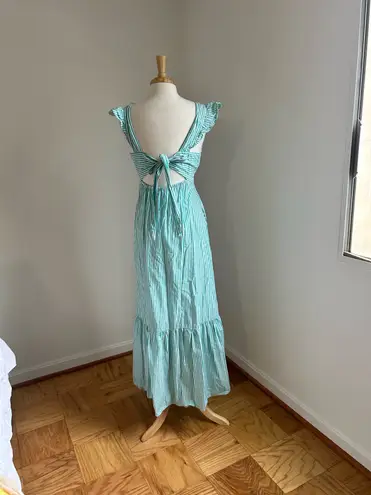 Skies Are Blue green striped maxi dress