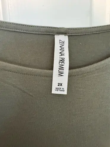 Zenana Premium Tunic Top 2XL in Light Olive