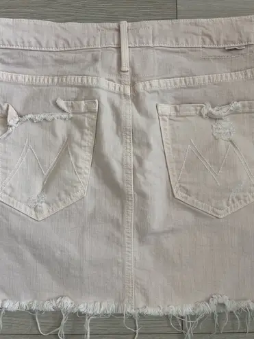 MOTHER Denim MOTHER Superior The Vagabond Mini Fray Skirt in Soft Pink