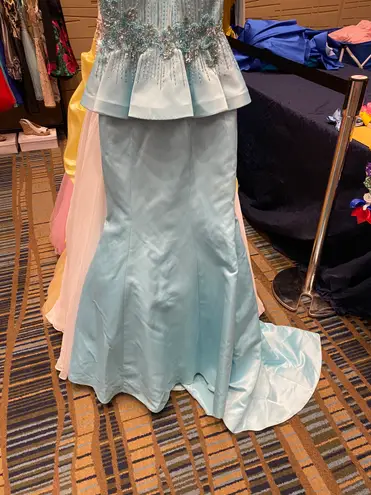 Rachel Allan Blue Pageant Dress