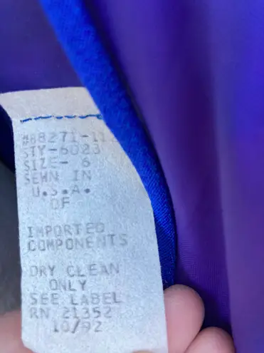 Vintage 90s Electric Blue Sequin Sleeveless Dress And Jacket Set 6