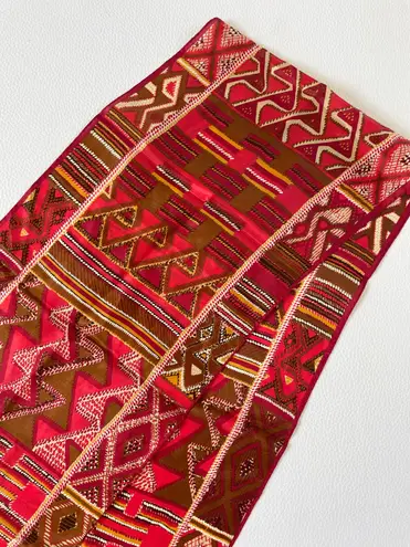 Oscar de la Renta Vintage Red Silk Scarf E135