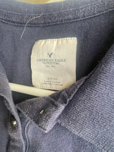 American Eagle Outfitters Navy Blue Polo Top