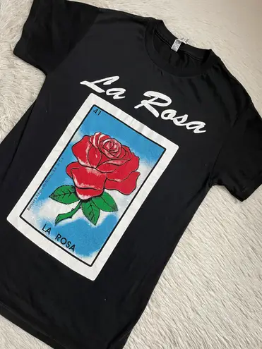 La Rosa loteria mexican bingo graphic tee Red