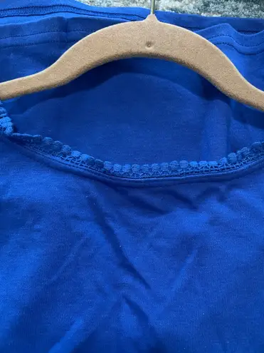 Isaac Mizrahi Women’s Vintage Blue Ruffle Cotton Top Size 1X A222050 QVC