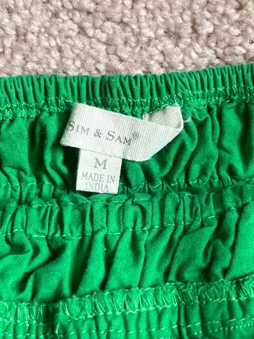 Sim & Sam Emerald Green Ruffled Smocked Redesigned Tank Top Size Medium