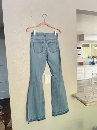 House of Harlow high rise flare light wash distressed jeans 26