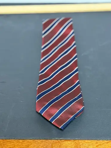 Beverly Hills Polo Club Vintage Beverly Hill Polo Club Red Navy Stripe Necktie 100% Polyester Classic
