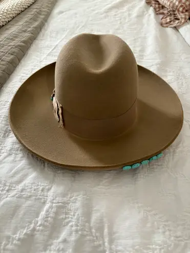 Stetson Brown Felt Hat With Turquoise Accents