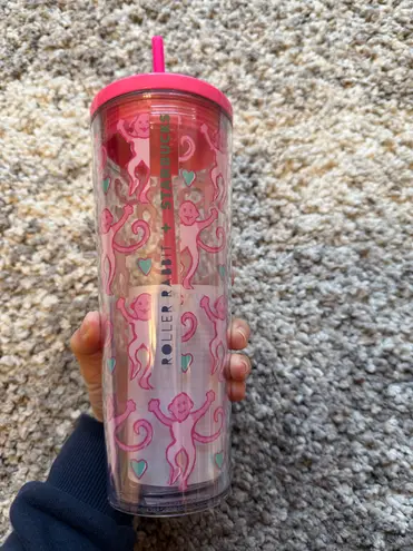 Roller Rabbit NEW Starbucks x Pink Monkey Tumbler 24 oz 2025 SOLD OUT COLLAB - Image 4
