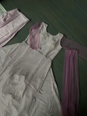 Indian Party Dress Bollywood Wear Designer Pakistani Glitter Gown Wedding suit Pink Size L