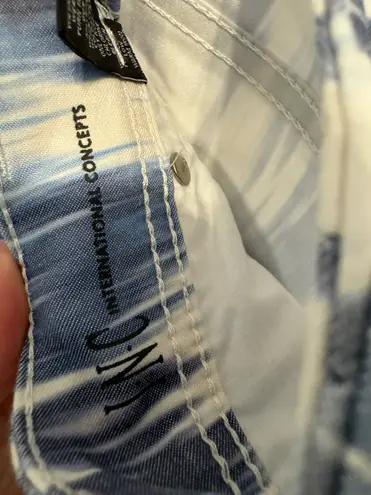 INC Blue Printed Skinny Leg Pants Size 4