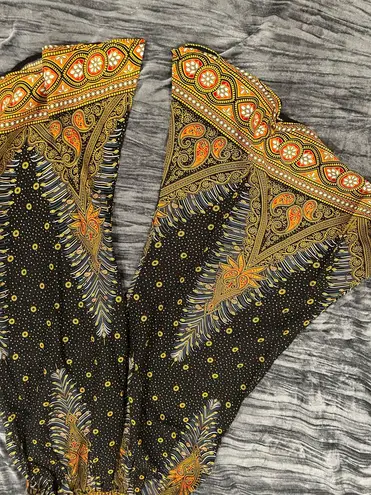 Kathmandu Imports Bohemian Black and Gold Wide-Leg Pants By Kathmandu  One size fits S-L