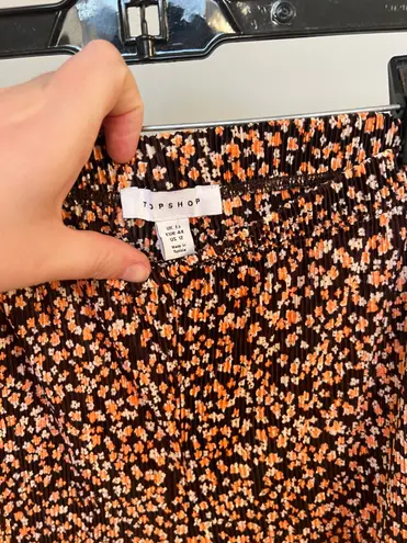 Topshop Floral Plisse Flare Pants