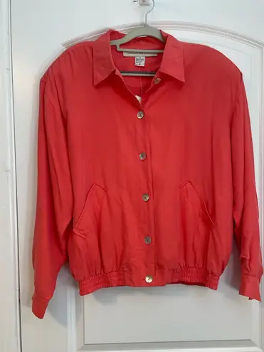 Vintage Melrose Silk Studio Jacket Small Silk Coral Granny Core Old Money NWT Pink