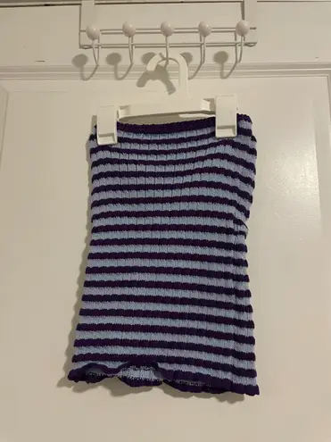 Amazon Blue And Purple Striped Tube Top