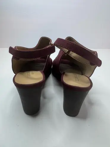 Naturalizer Burgundy Peep Toe Sandals Size 8M