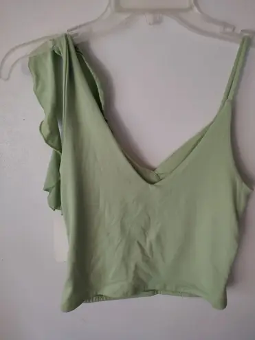 Gaze USA Gaze Green Ruffle Tank Top NWT