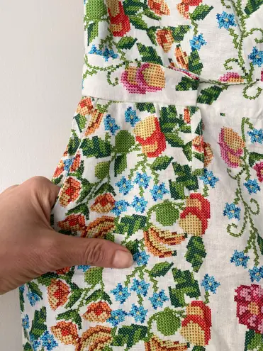 Farm Rio Tropical Romance Linen Blend Romper, Size M