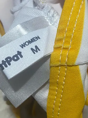 One piece Swimsuit Yellow and White Striped Pat Pat women size M Size M