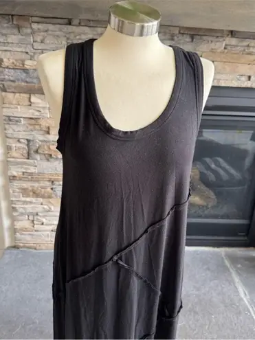 Joan Vass Black Sleeveless Scoop Neck Sundress