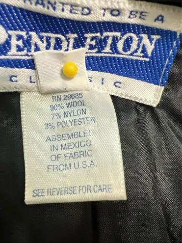 Pendleton Classic Wool Tweed Blazer Jacket Size 12 Black Gray Vintage Elegant