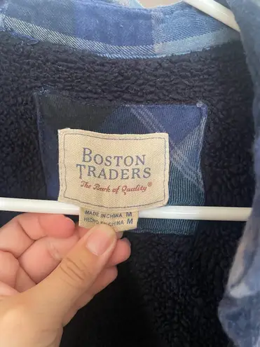 Boston Traders Plaid Print Flannel Fleece Jacket
