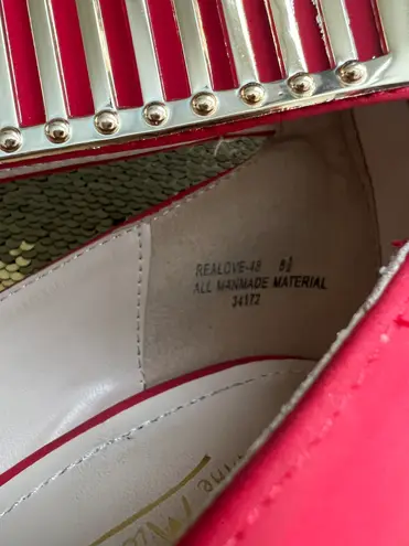 Anne Michelle Women’s Pumps Heels Shoes Ankle Strap Zipper Back Suede Red Sz 8.5