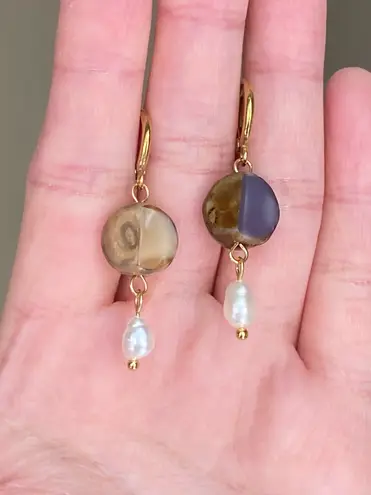 Handmade unique retro vintage fairy boho style dangle earrings w/ quality Czech glass beads💜