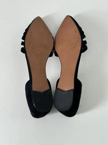 TESORI Black Suede Pointy Toe Flats Size 8