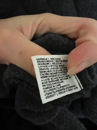 Club Monaco Charcoal gray 100% Cotton retro quilted jacket coat K.