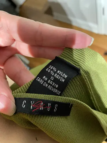 Cyrus Vintage Y2K Mock Cutout Knit Sweater Blouse Pullover Women's Green Small