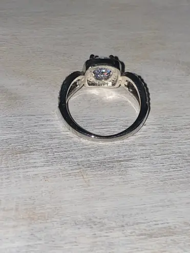 Silver Plated Shiny Cubic Zirconia Ring, Size 8 - Image 3