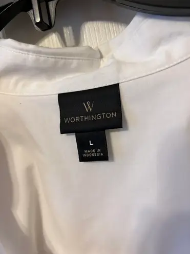 Worthington White Button-Down Shirt