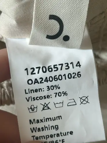 NWT COMMENSE Knot Strap Shirred Solid Shorts SeT Linen small White